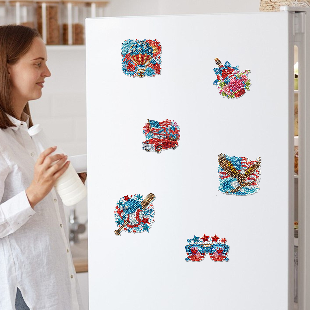 6 Pcs Diamond Art Fridge Magne - Art Craft Magnet ulasan dan harga