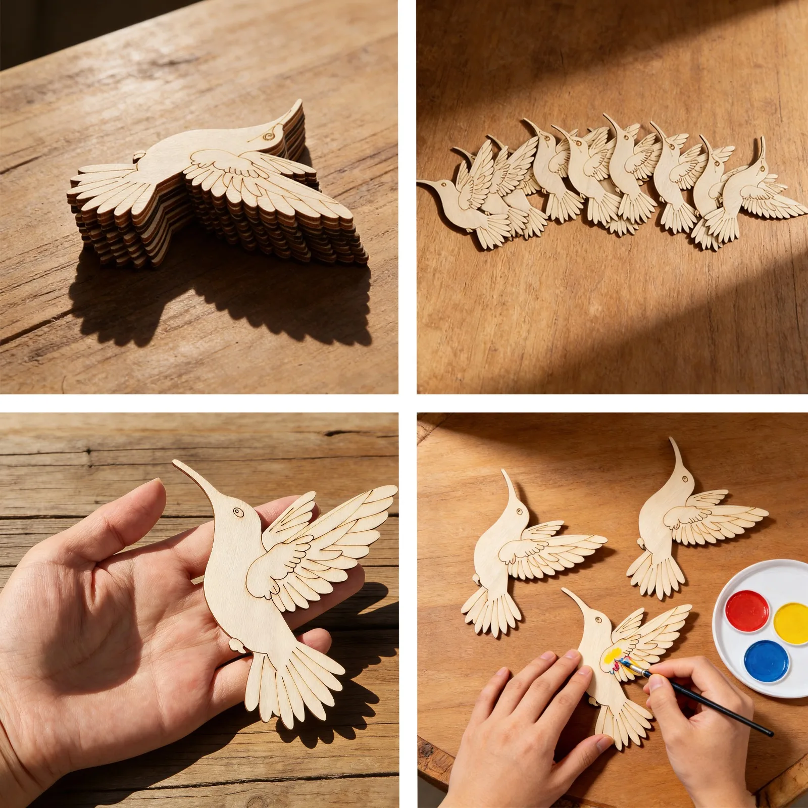 10pcs Unfinished Wood Animal B - Art Craft Usa ulasan dan harga