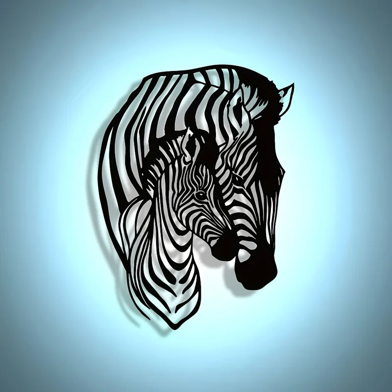 Elegant Minimalist Zebra Famil - Art Craft Zebra ulasan dan harga