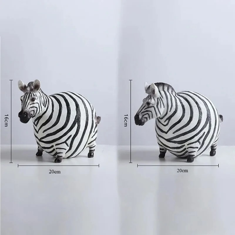 Nordic Creative Resin Cute Fat - Art Craft Zebra ulasan dan harga