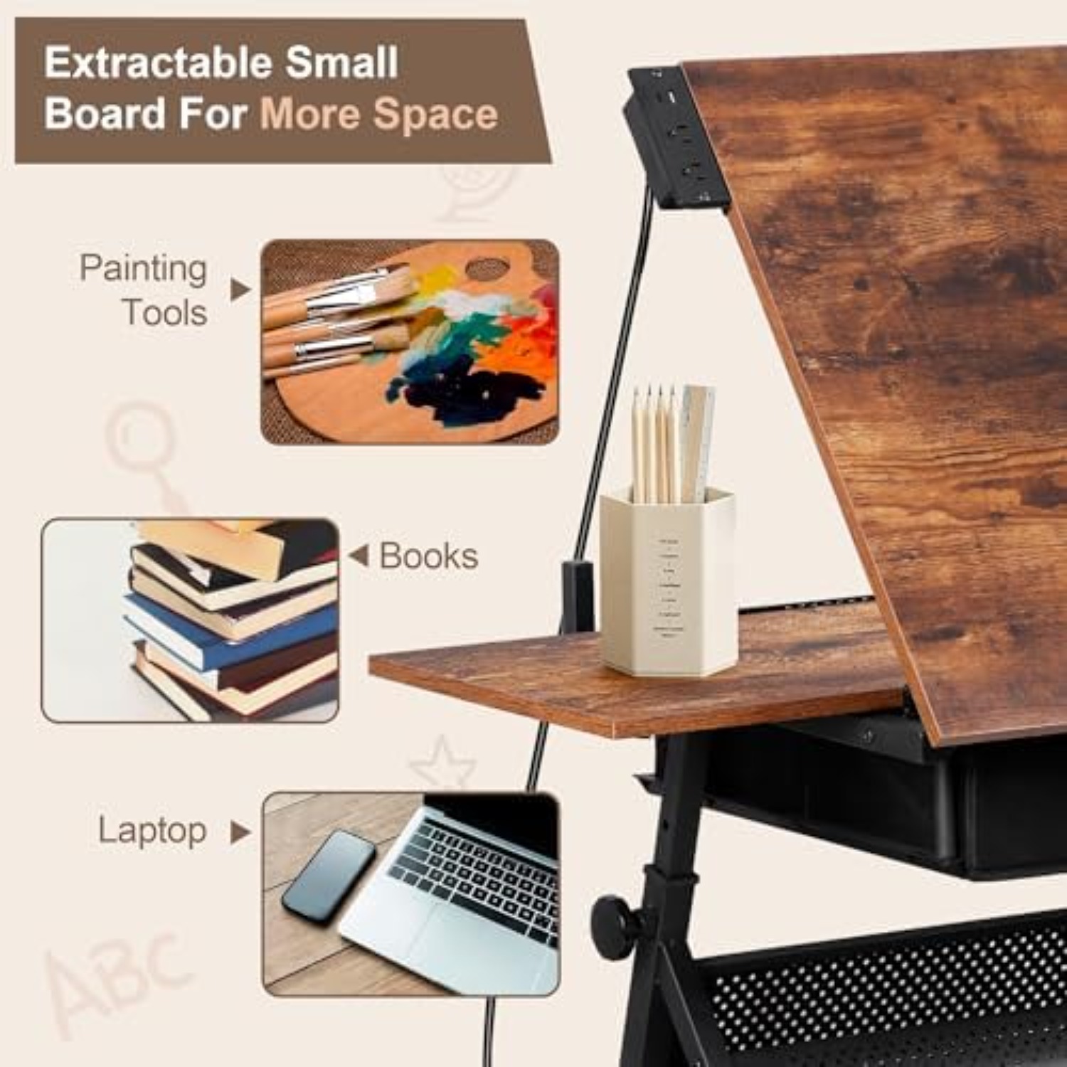 Adjustable Drafting Table with - Art Craft Usa ulasan dan harga