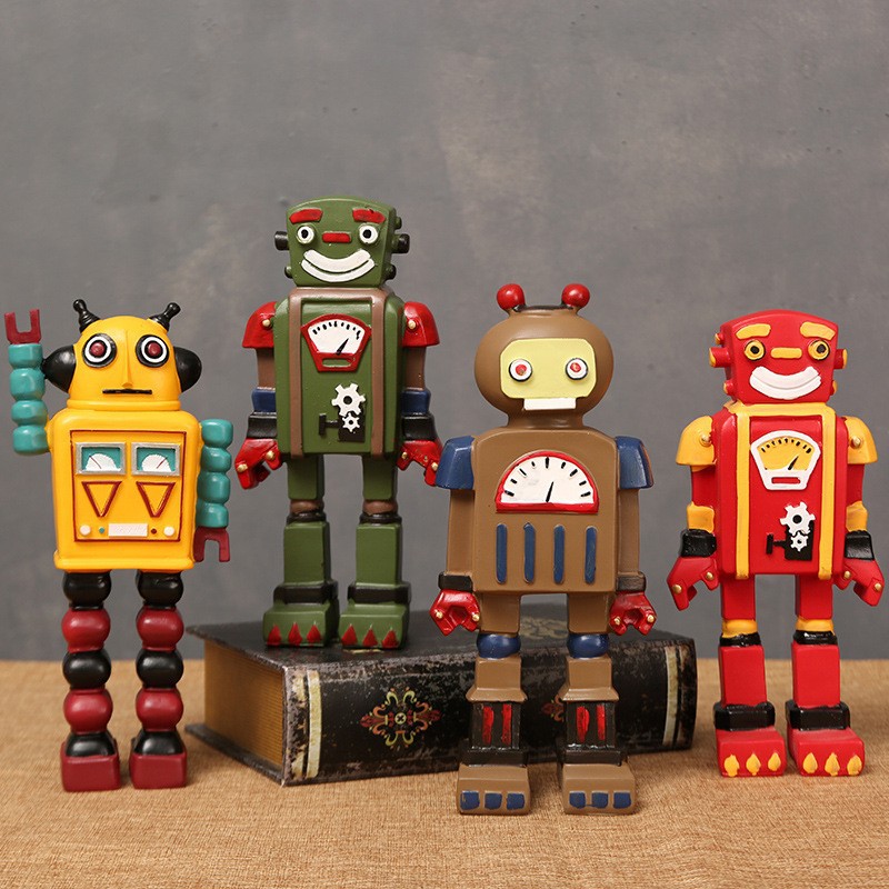Cartoon Robot Statue Ornaments - Art Craft Robot ulasan dan harga