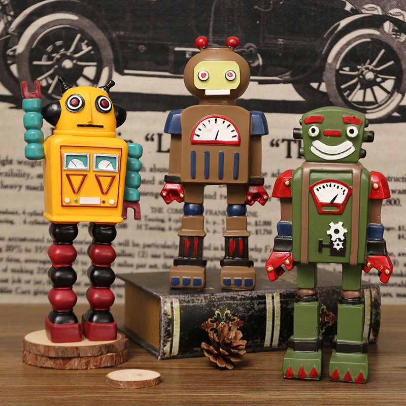 Cartoon Robot Statue Ornaments - Art Craft Robot ulasan dan harga