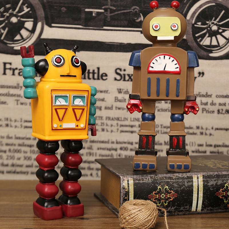 Cartoon Robot Statue Ornaments - Art Craft Robot ulasan dan harga