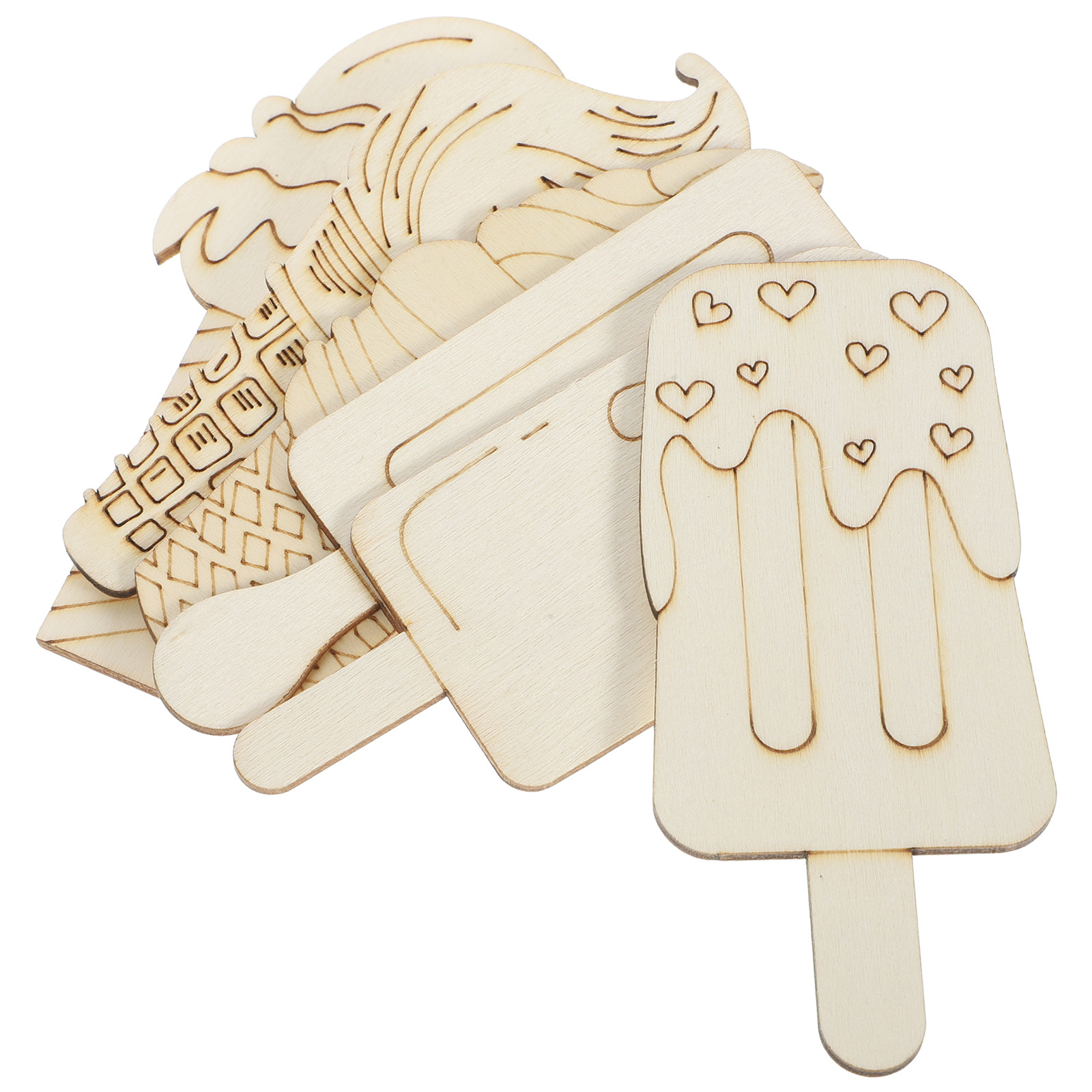 30Pcs Blank Wooden Ice Cream C - Art Craft Ice Cream ulasan dan harga