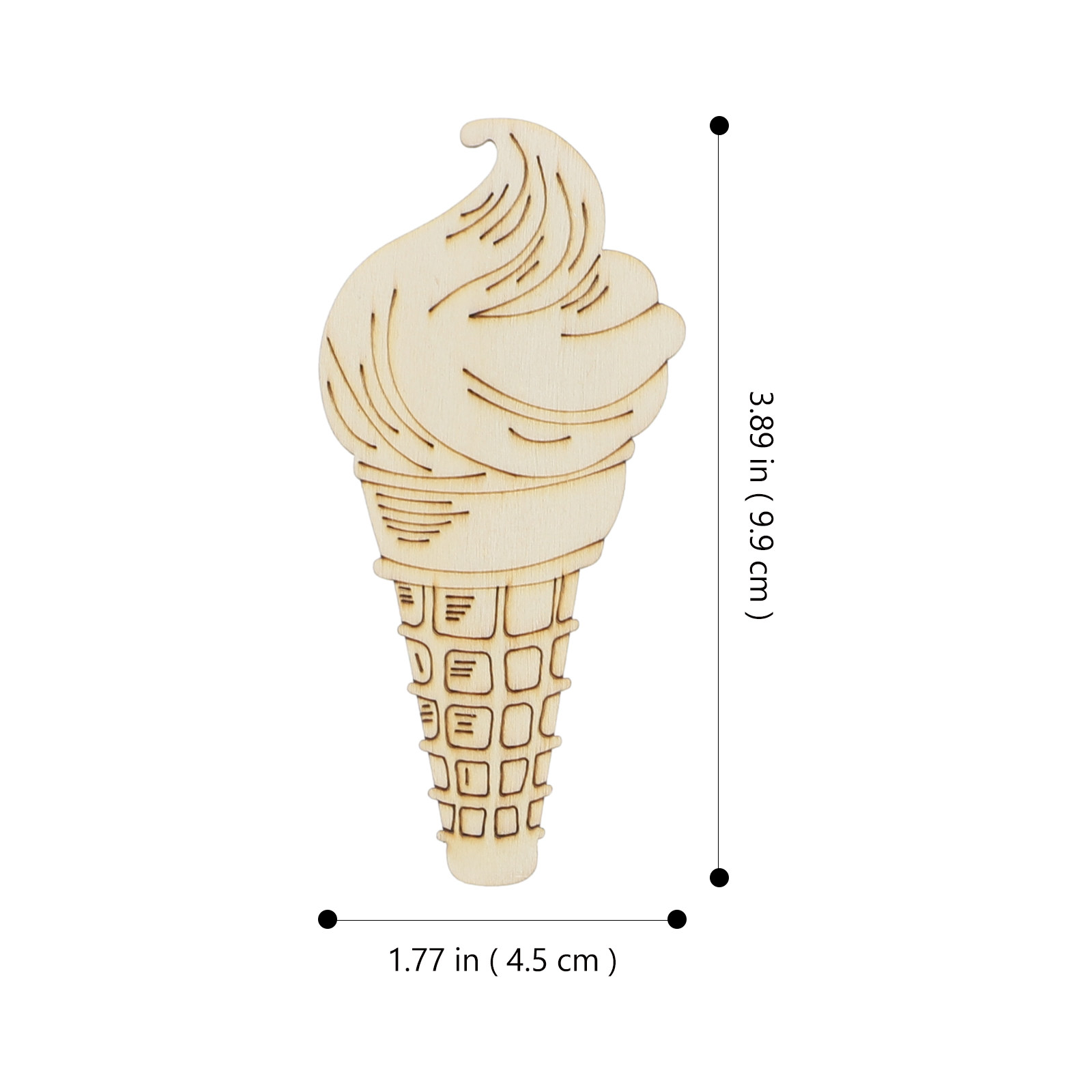 30Pcs Blank Wooden Ice Cream C - Art Craft Ice Cream ulasan dan harga