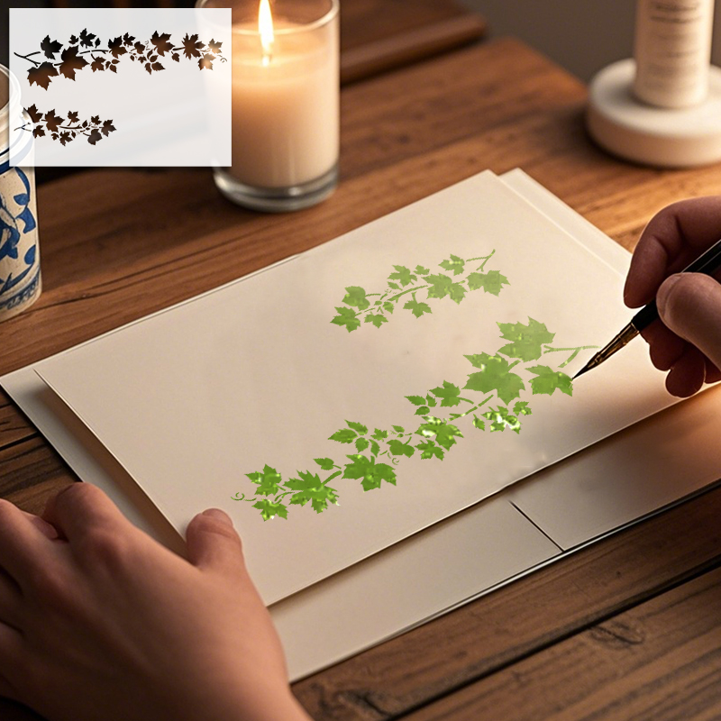 YOMDID 1pc Leaf Pattern PET Pa - Art Craft Leaves ulasan dan harga