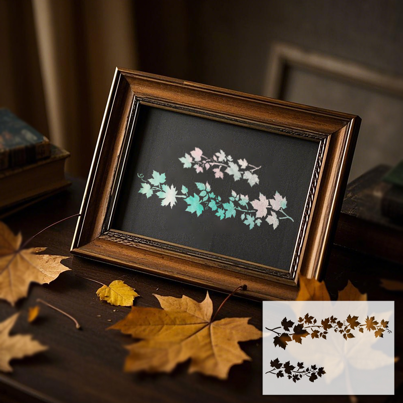YOMDID 1pc Leaf Pattern PET Pa - Art Craft Leaves ulasan dan harga