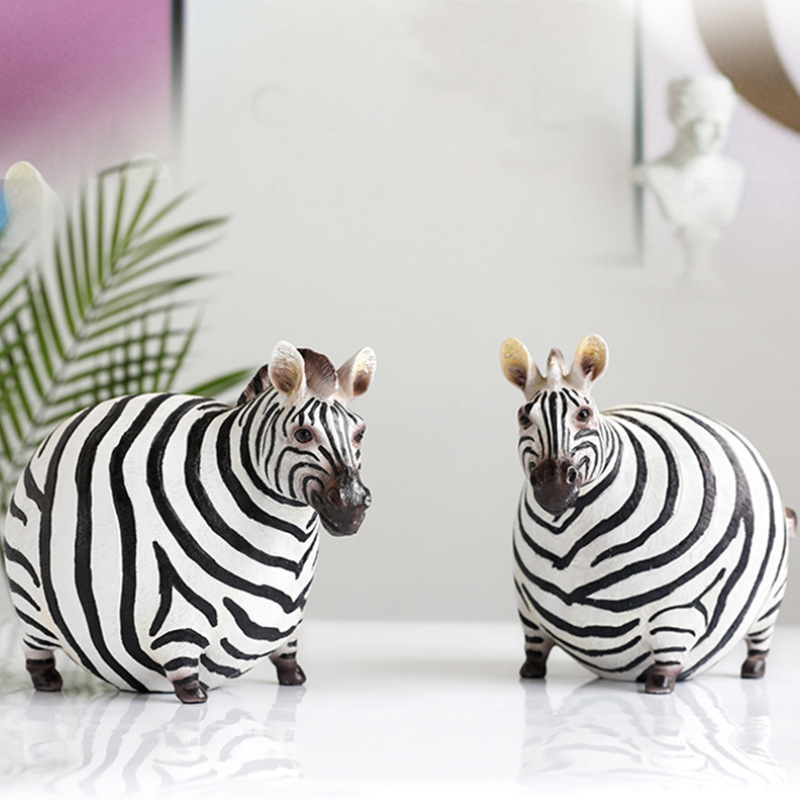 Nordic Creative Resin Cute Fat - Art Craft Zebra ulasan dan harga
