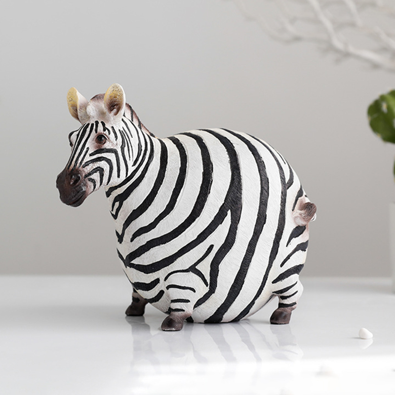 Nordic Creative Resin Cute Fat - Art Craft Zebra ulasan dan harga