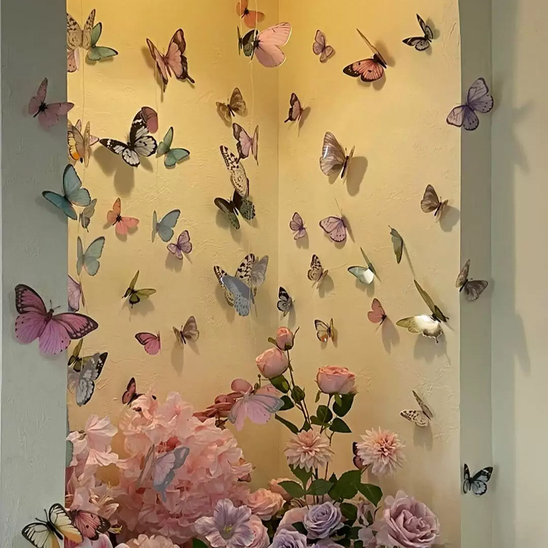 12pcs 3D Butterfly Wall Sticke - Art Craft New Year ulasan dan harga