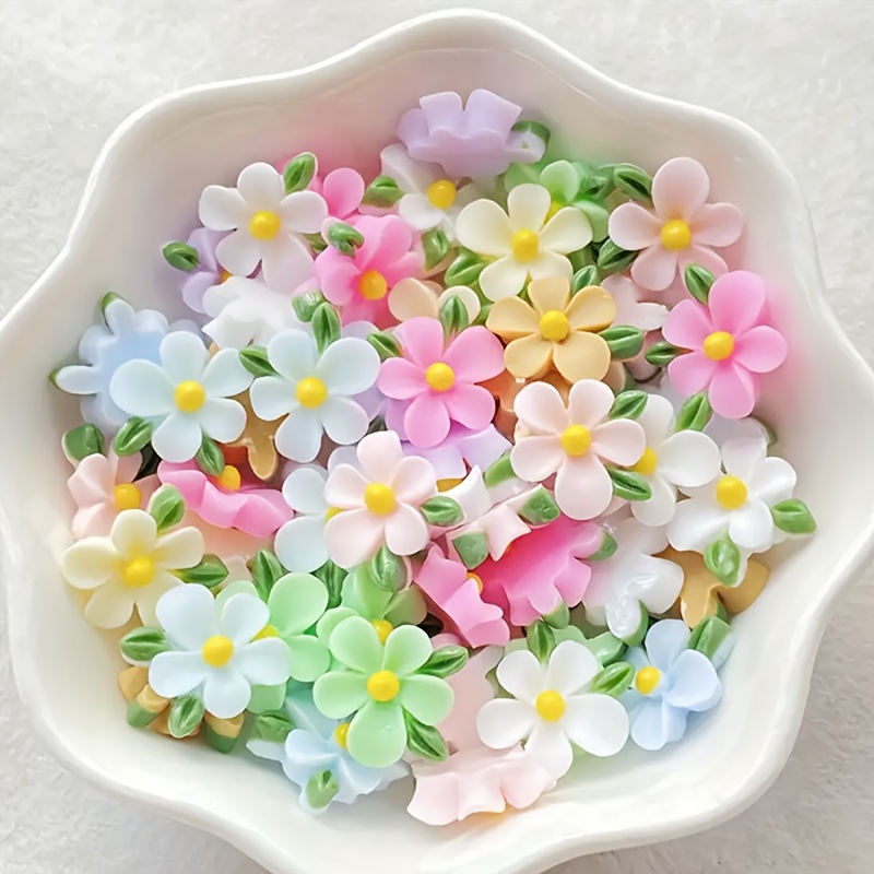 20pcs Resin Mini Flower and Le - Art Craft Leaves ulasan dan harga
