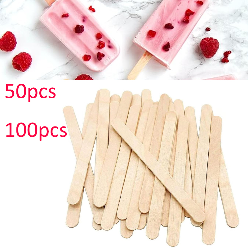  50/100Pcs Popsicle Sticks Pu - Art Craft Ice Cream ulasan dan harga