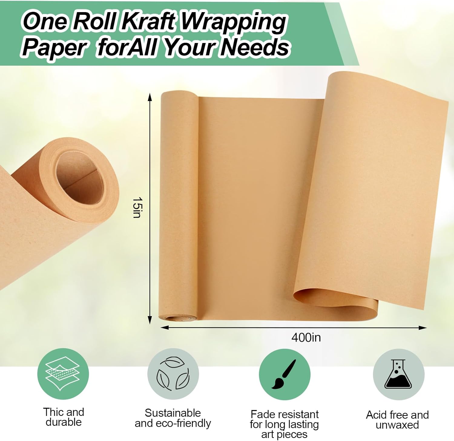 10M Brown Kraft Paper Ideal fo - Art Craft Recycled Materials ulasan dan harga