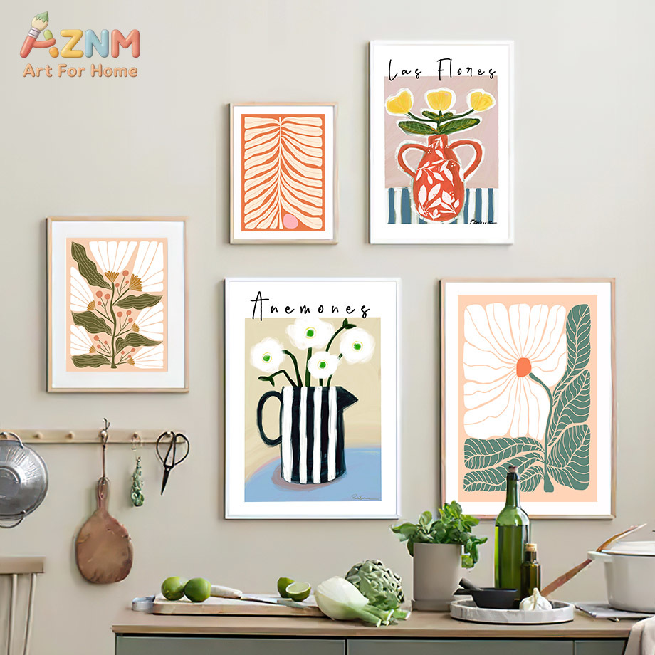 AZNM Boho Floral Canvas Wall A - Art Craft Butterfly ulasan dan harga