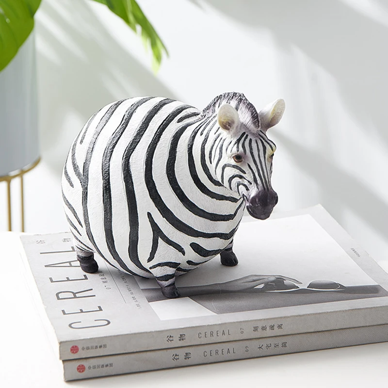 Nordic Creative Resin Cute Fat - Art Craft Zebra ulasan dan harga