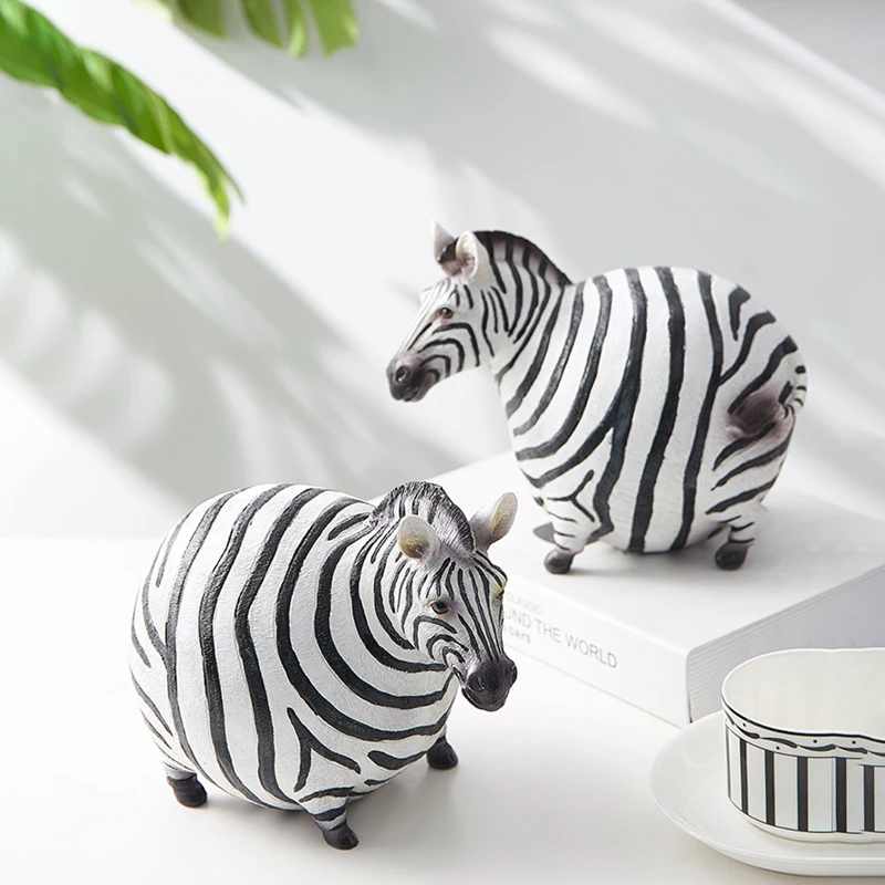 Nordic Creative Resin Cute Fat - Art Craft Zebra ulasan dan harga