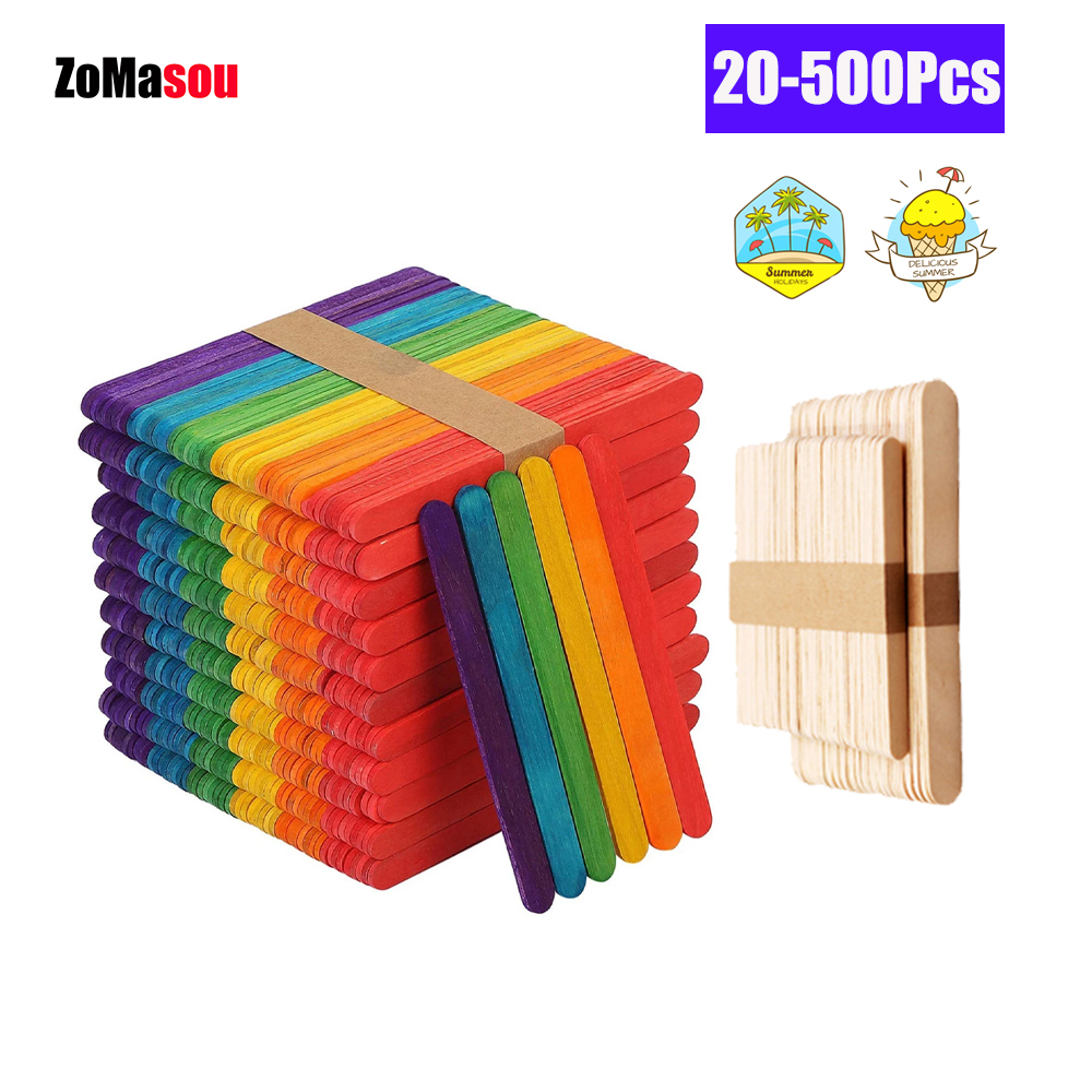 20/100/500Pcs Ice Cream Popsic - Art Craft Ice Cream ulasan dan harga
