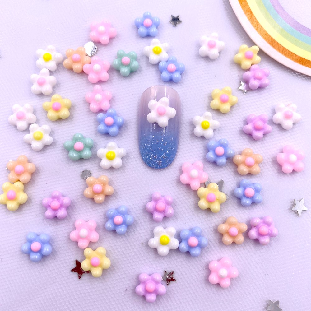 100Pcs 8mm Resin 3D Colorful K - Art Craft New Year ulasan dan harga
