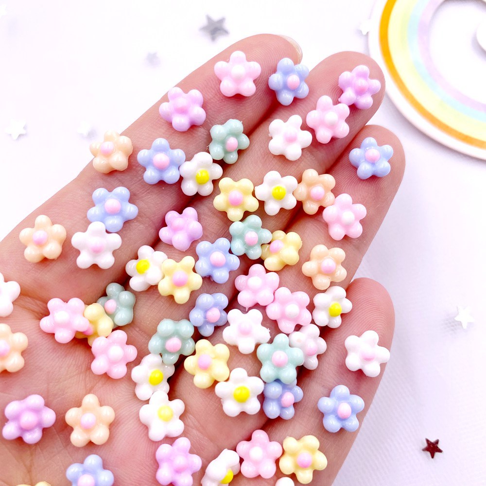 100Pcs 8mm Resin 3D Colorful K - Art Craft New Year ulasan dan harga