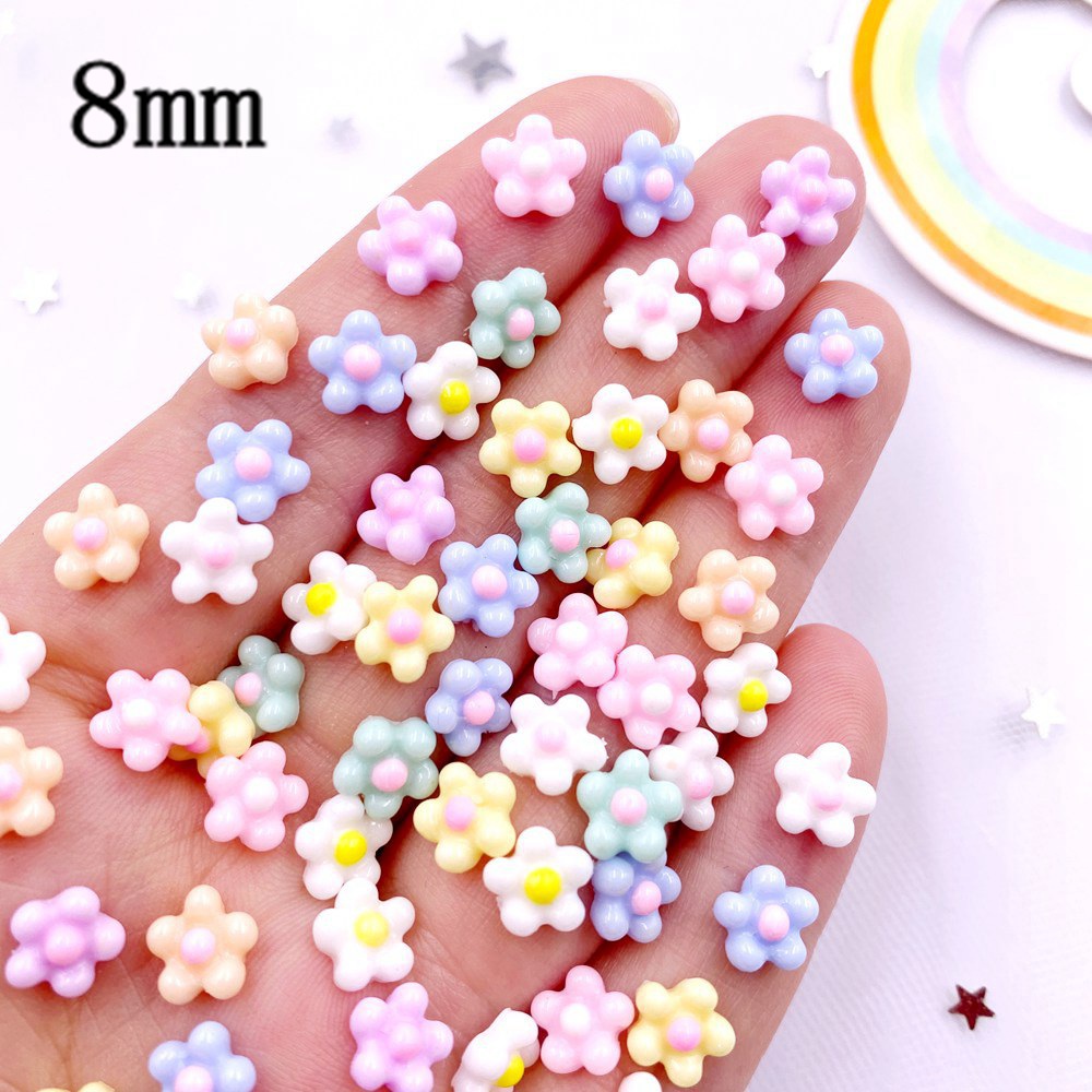 100Pcs 8mm Resin 3D Colorful K - Art Craft New Year ulasan dan harga