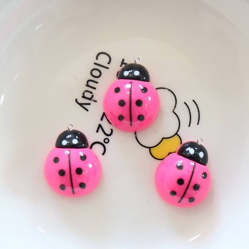 10Pcs Shiny Ladybug Flat Back  - Art Craft Ladybug ulasan dan harga