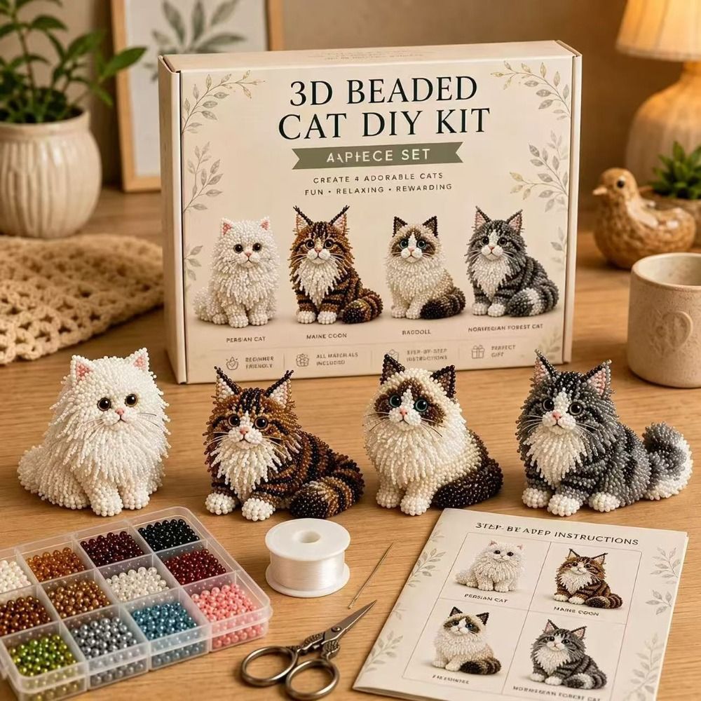 Handmade DIY Animal Bead Embro - Art Craft Cat ulasan dan harga