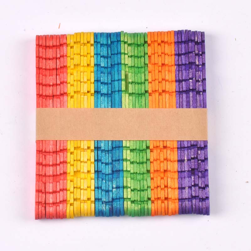 50Pcs/Lot Natural Wood & Color - Art Craft Ice Cream ulasan dan harga
