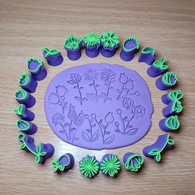 6 Piece Clay Stamp Molding Kit - Art Craft Leaves ulasan dan harga